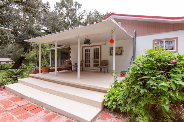 view of patio featuring a porch