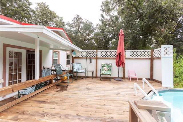 wooden deck with fence