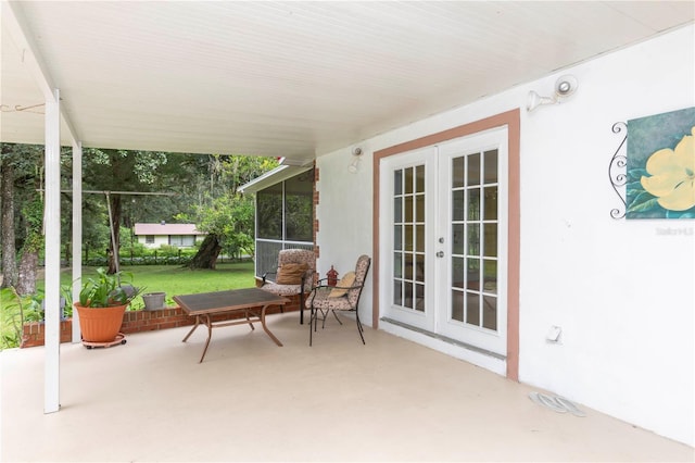 view of patio with french doors