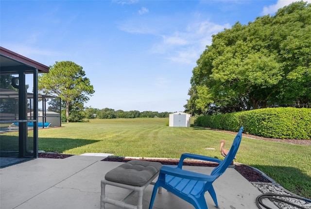 view of patio with a sunroom