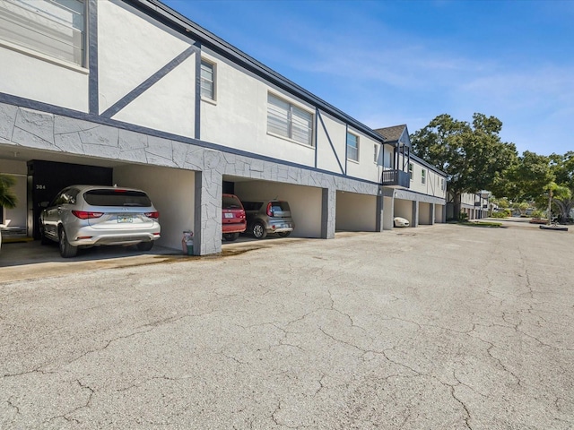 exterior space featuring a garage