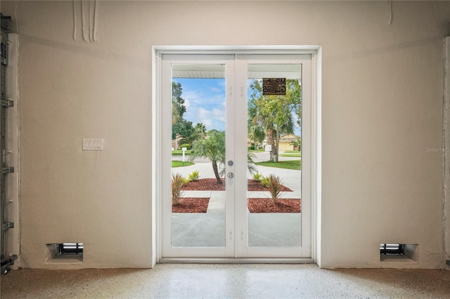 doorway featuring french doors