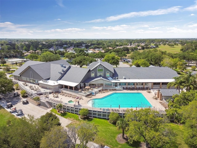 view of swimming pool featuring a patio