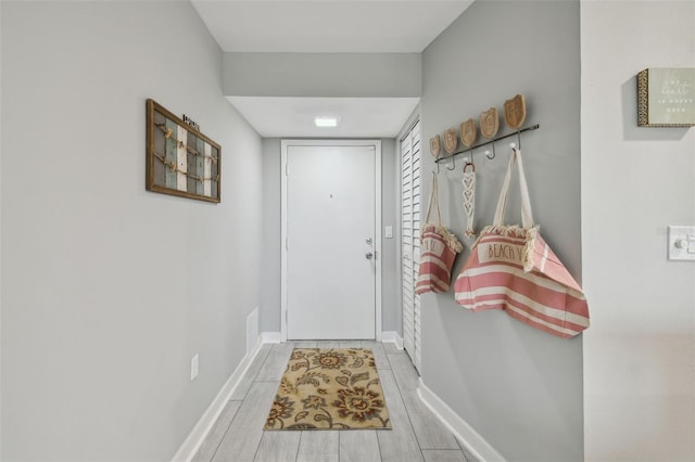 doorway featuring light hardwood / wood-style flooring