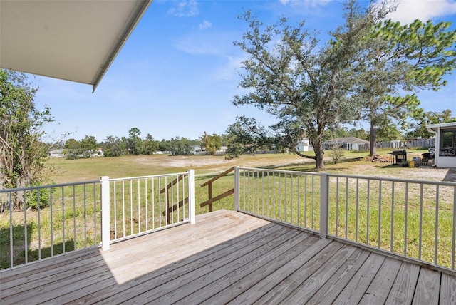 10221 Elgin Blvd, Spring Hill, FL 34608 - wooden terrace with a lawn and a rural view