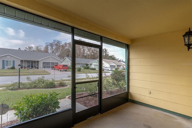 view of unfurnished sunroom