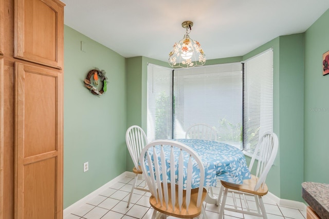 view of tiled dining space