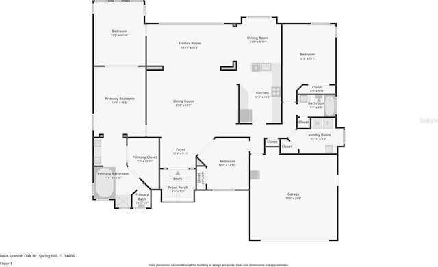 8088 Spanish Oak Dr, Spring Hill, FL 34606 - home floor plan