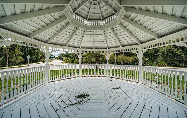 deck with a gazebo