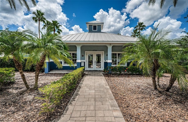 view of front of property with french doors