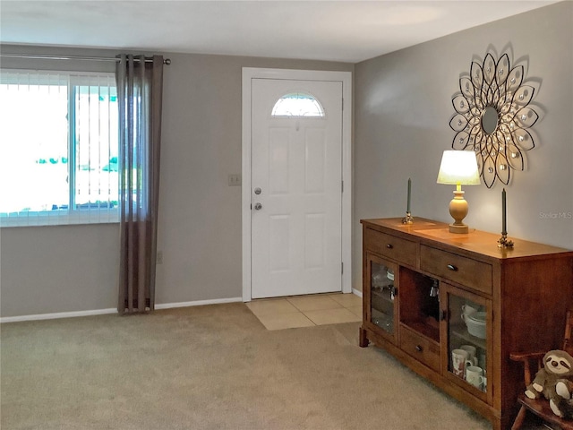 view of carpeted entryway