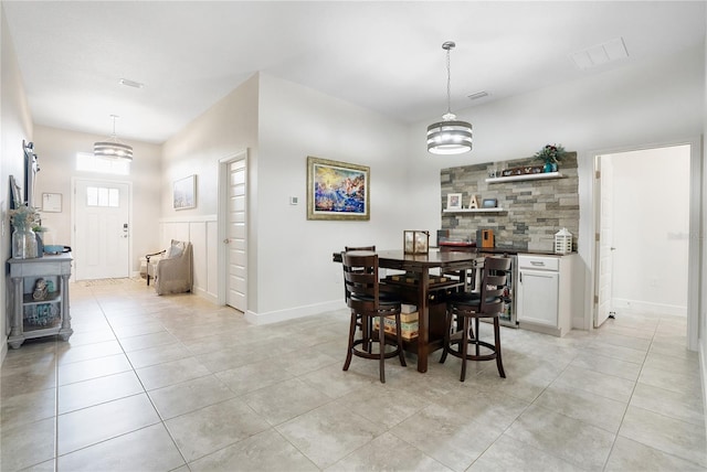 view of tiled dining space