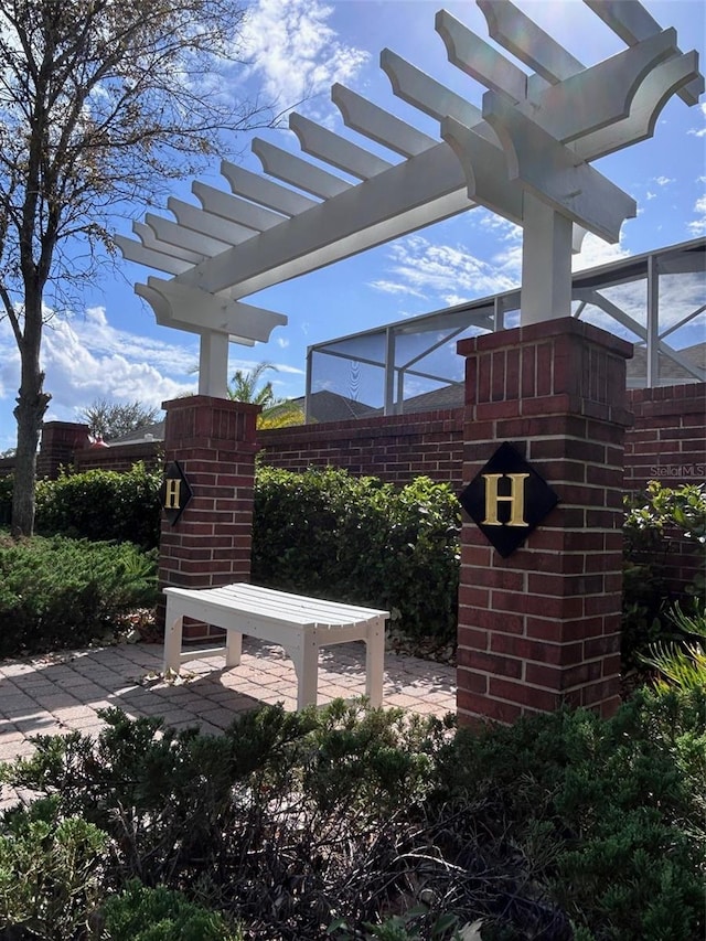 view of patio / terrace featuring a pergola