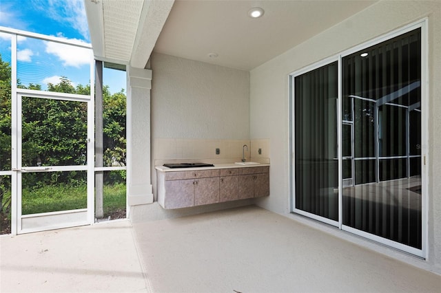 view of patio / terrace with sink