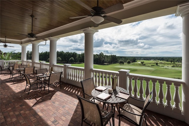 view of patio / terrace with ceiling fan