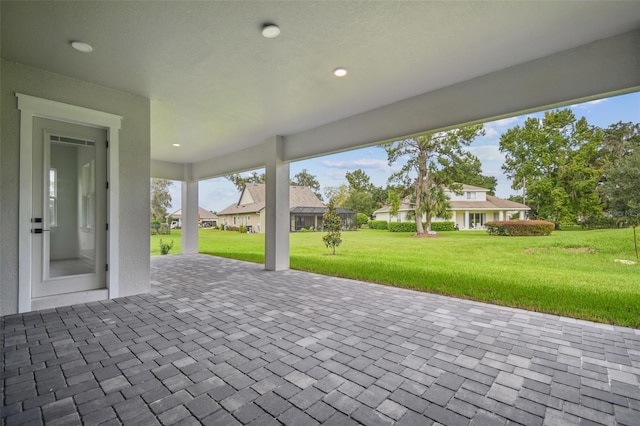 view of patio featuring a residential view