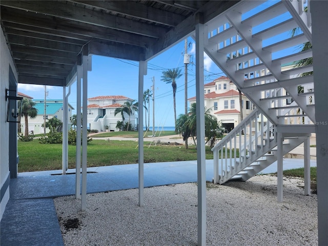 view of patio featuring stairs