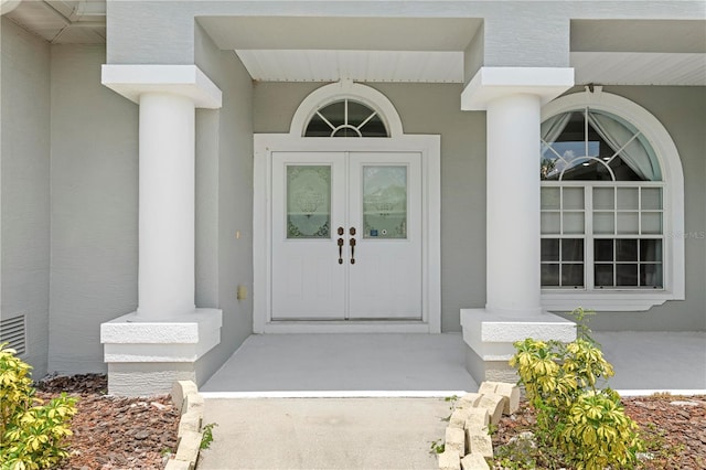 entrance to property with french doors