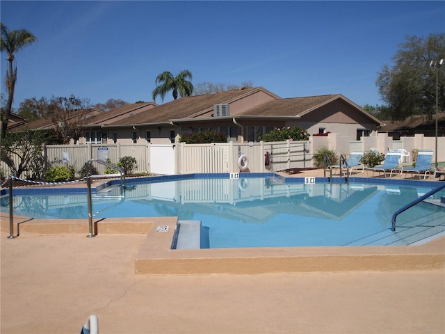 view of pool featuring a patio