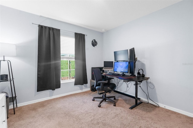 view of carpeted office