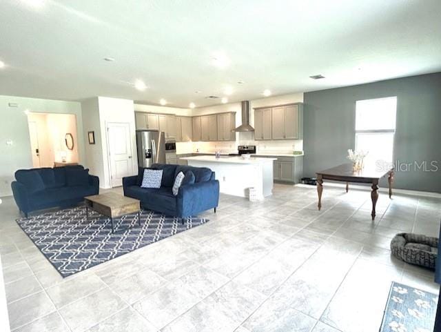 13447 Newport Shores Dr, Hudson, FL 34669 - living area featuring recessed lighting