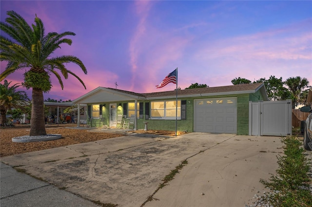 ranch-style house with a garage