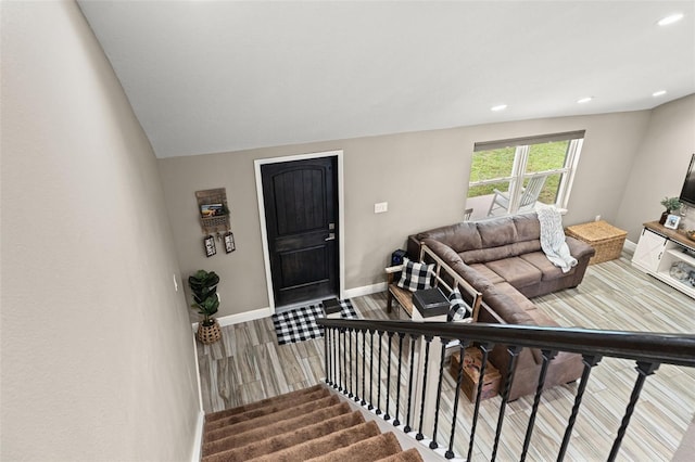 living room featuring hardwood / wood-style flooring