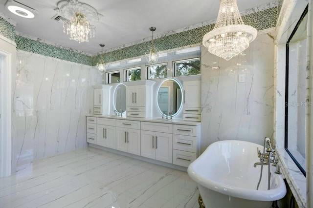 bathroom featuring a bathtub and vanity