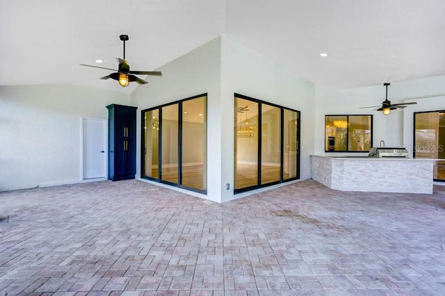 view of patio / terrace with ceiling fan