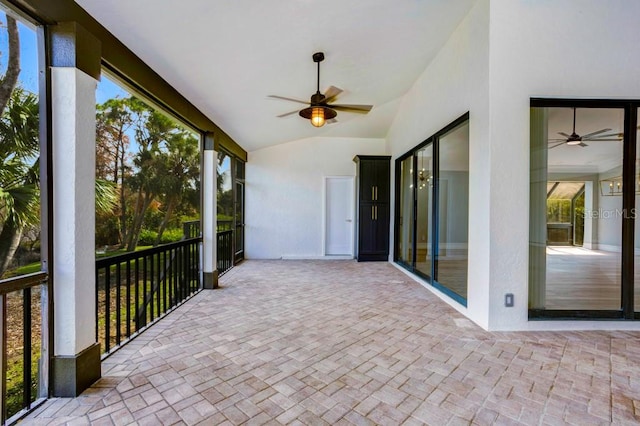 view of patio / terrace featuring ceiling fan