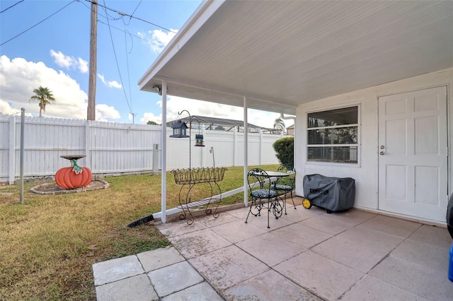 view of patio with grilling area