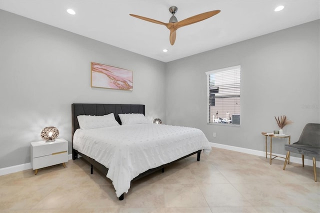 12135 Crestridge Loop, Trinity, FL 34655 - bedroom with baseboards, ceiling fan, and recessed lighting
