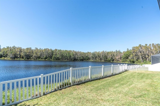 12135 Crestridge Loop, Trinity, FL 34655 - view of water feature featuring a fenced backyard and a forest view