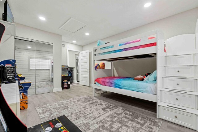 bedroom featuring light hardwood / wood-style flooring