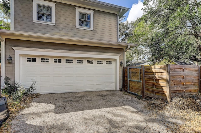 view of garage