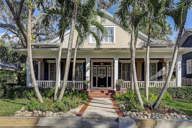 view of front of home with a porch