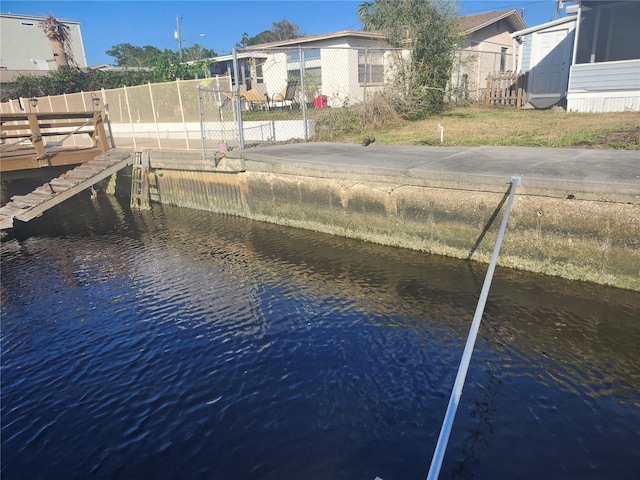 exterior space featuring a water view