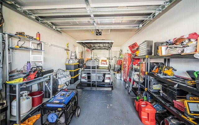 view of garage