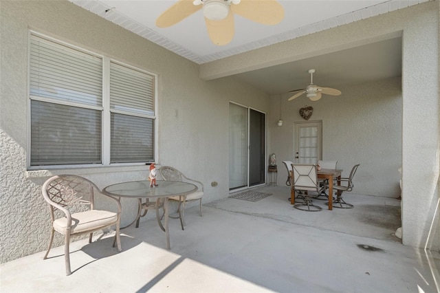 view of patio with ceiling fan