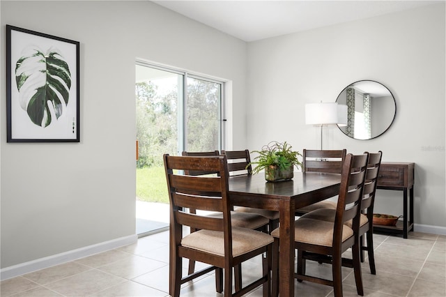 dining room with light tile patterned floors