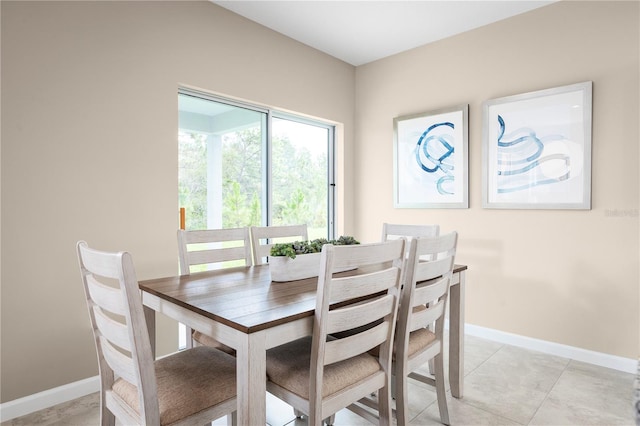 view of tiled dining area