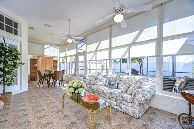 sunroom / solarium with a healthy amount of sunlight