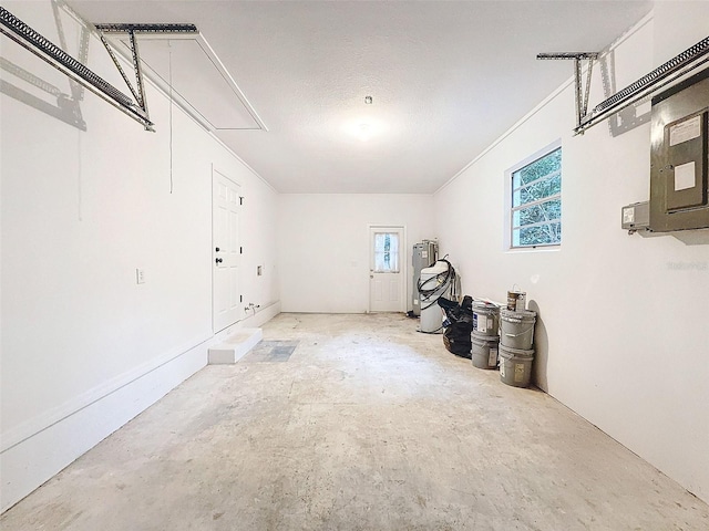 interior space with electric water heater