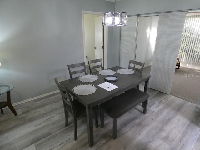 dining area featuring hardwood / wood-style flooring