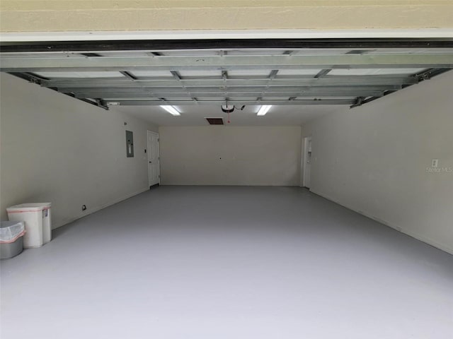 garage with electric panel