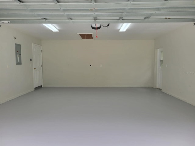 garage with electric panel