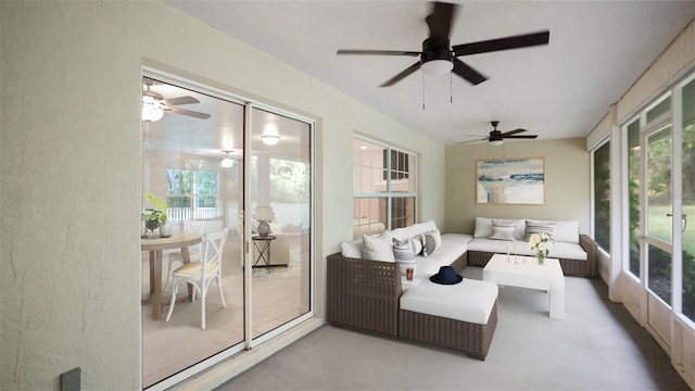 sunroom featuring a wealth of natural light