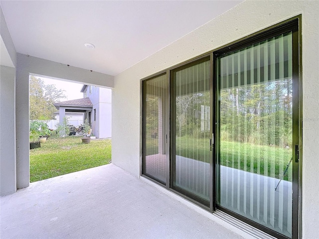 entryway with a textured wall