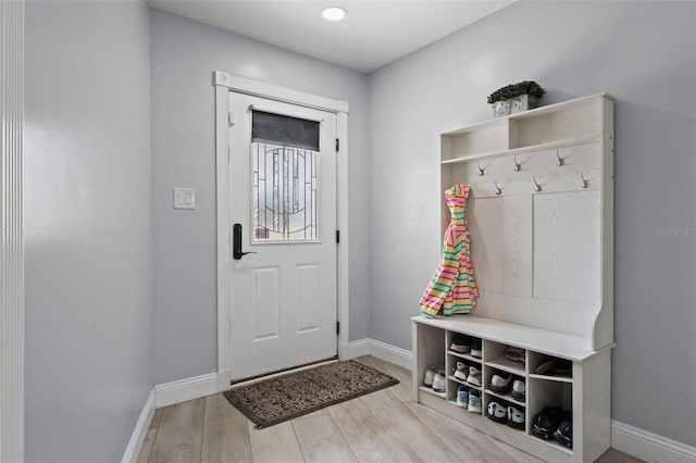 mudroom featuring hardwood / wood-style flooring