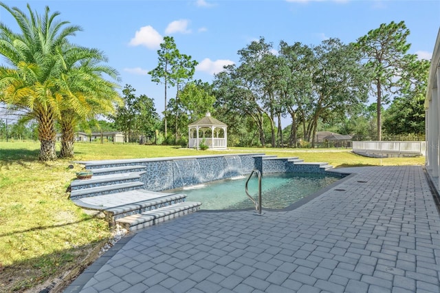 14485 Switch Back Rd, Brooksville, FL 34609 - swimming pool featuring a gazebo, a yard, and a patio area